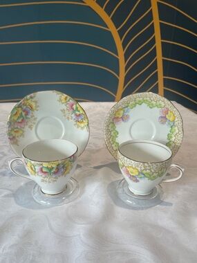 Vintage Cottagecore Teacup Set | Royal Standard Bone China Floral England